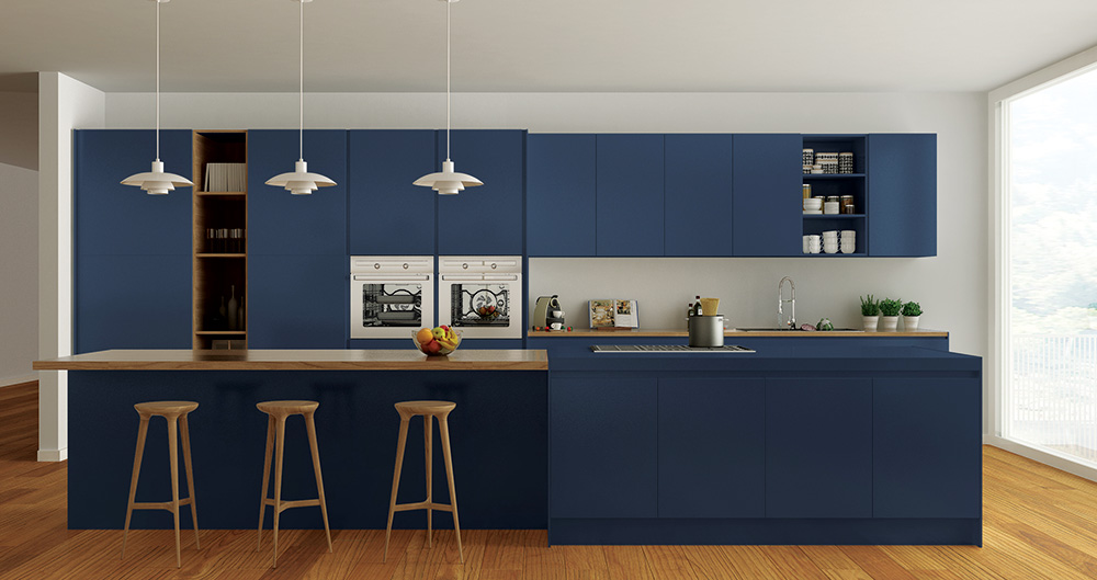 Photo to show popular blue cabinet style