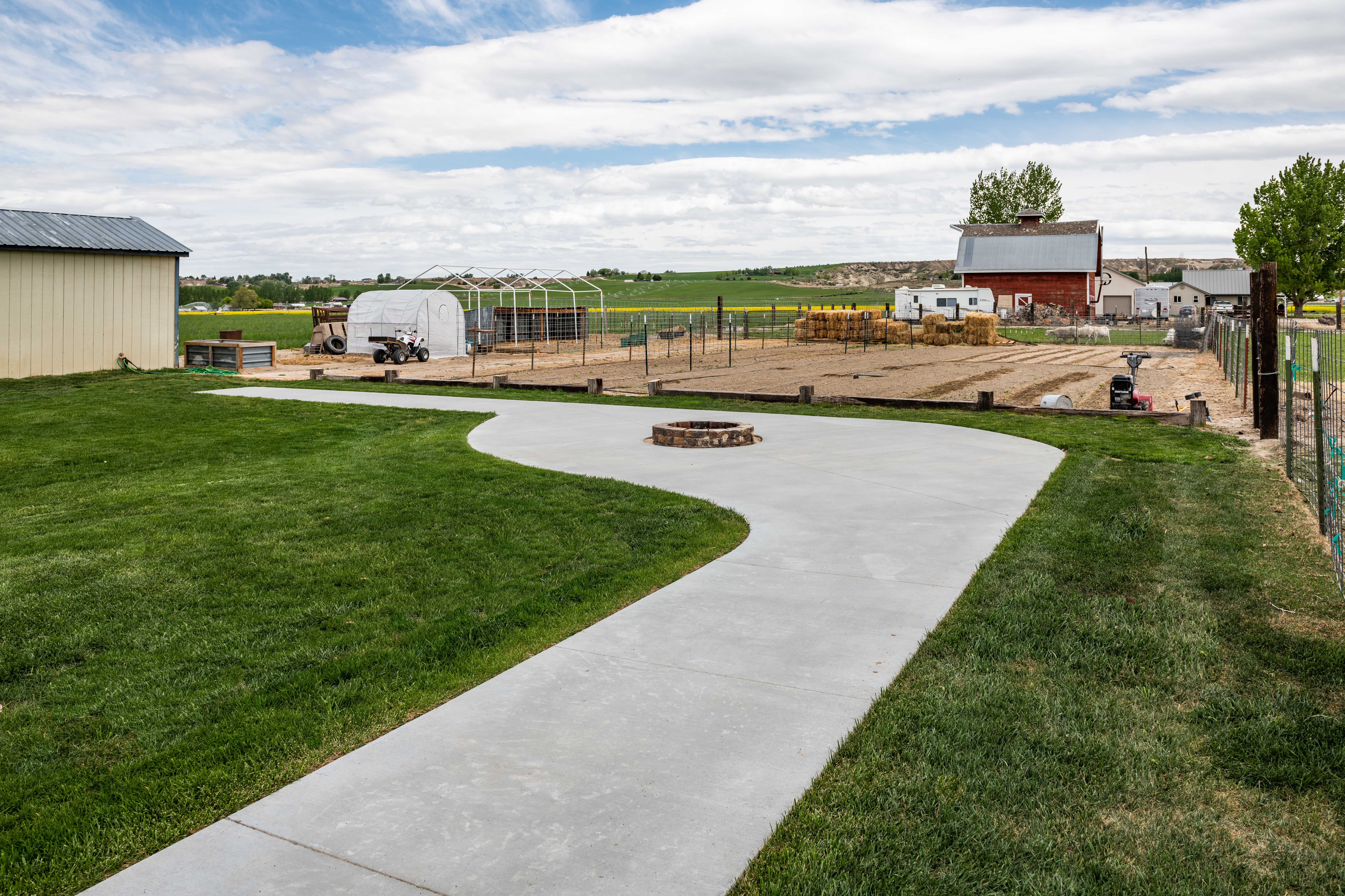 Image of ESI Cares and Make-A-Wish of Idaho's renovation project showcasing the backyard firepit.