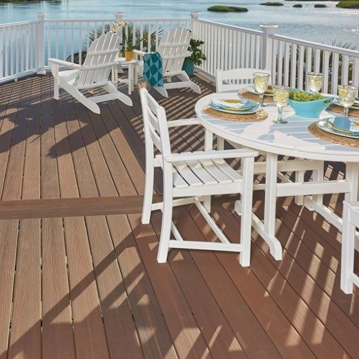 ArmorGuard Decking in Brazilian Walnut with ArmorGuard in Regency Rail