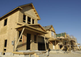 New home being built in a sub-division.